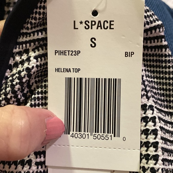 L*Space Helena Bikini Top in Best I Ever Plaid, Size Small, Black Piping, NWT - Picture 6 of 13